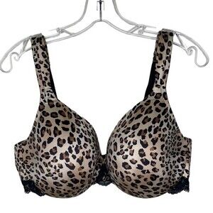 Cacique Lined Cheetah Print Full Coverage Bra 42D